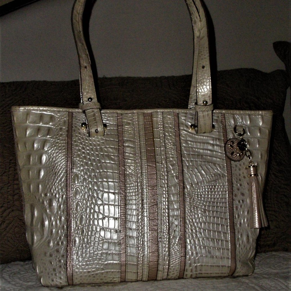 Brahmin Medium Asher Toasted Macaroon Tote